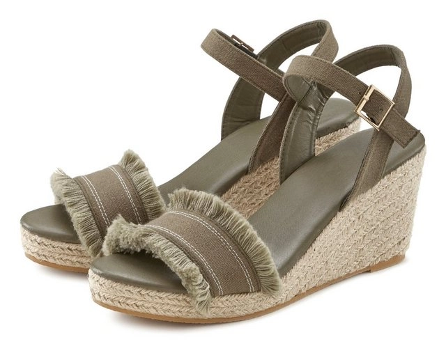 Vivance Sandalette mit Keilabsatz in Bast-Optik VEGAN