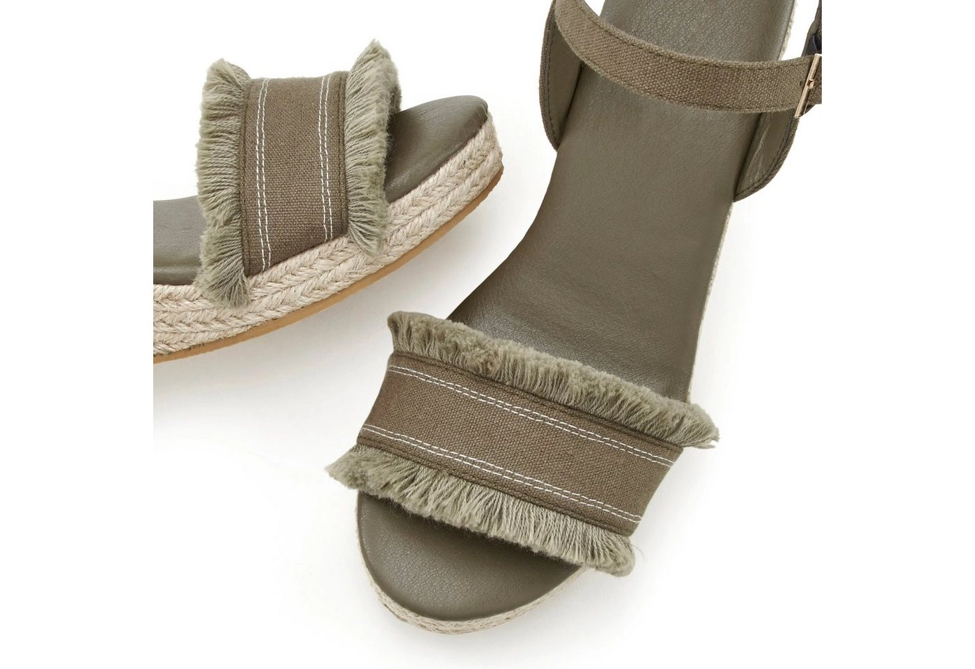 Vivance Sandalette mit Keilabsatz in Bast-Optik VEGAN