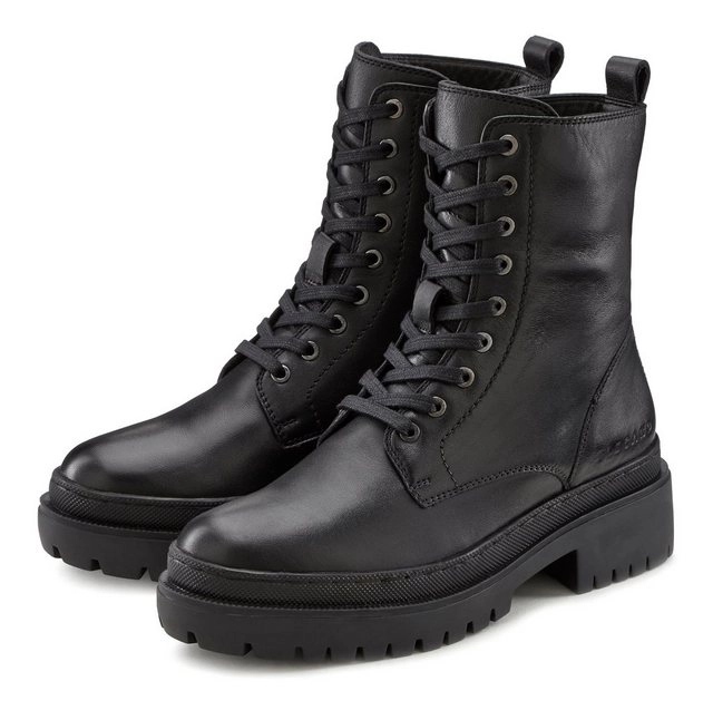 Elbsand Stiefelette zum Schnüren aus weichem Leder mit modischer Profilsohle