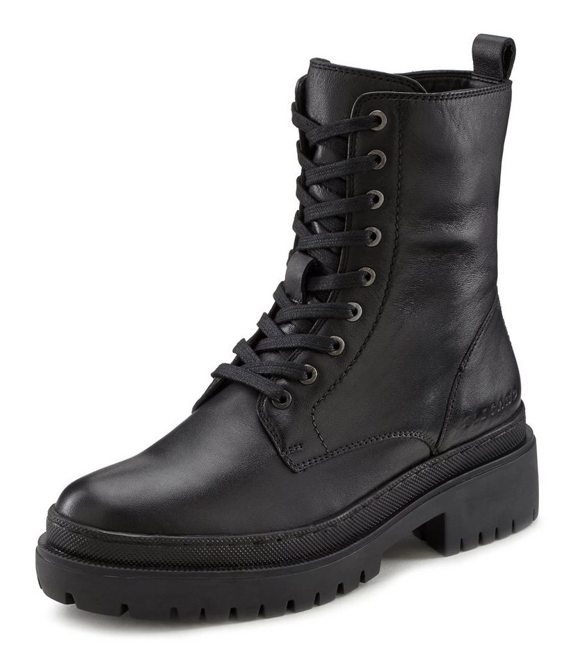 Elbsand Stiefelette zum Schnüren aus weichem Leder mit modischer Profilsohle