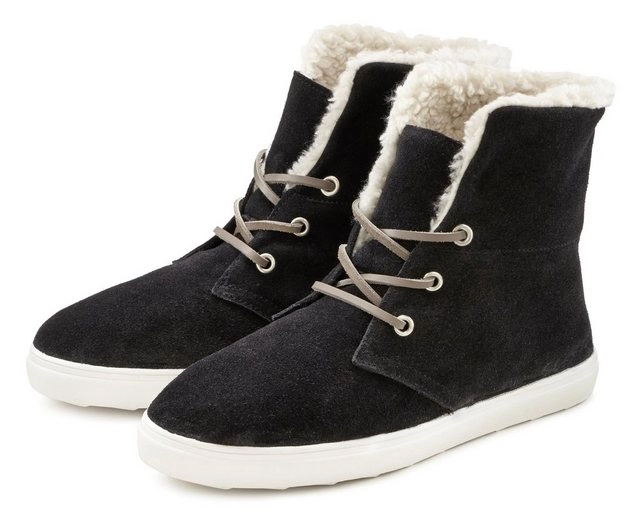 Elbsand Stiefelette Winterboots zum Schnüren aus softem Leder mit kuscheligem Warmfutter