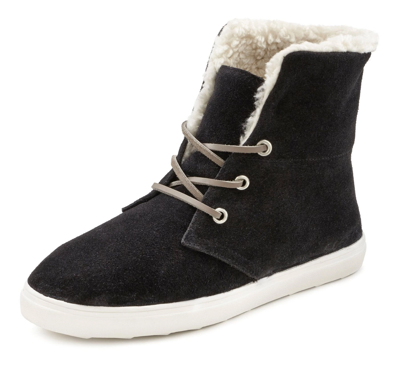 Elbsand Stiefelette Winterboots zum Schnüren aus softem Leder mit kuscheligem Warmfutter