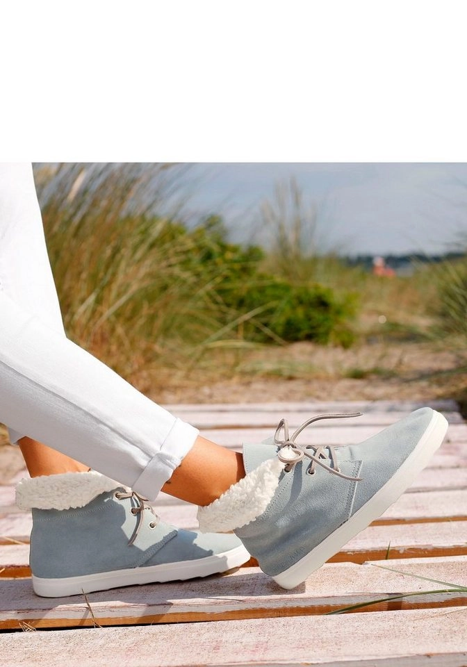 Elbsand Stiefelette Winterboots zum Schnüren aus softem Leder mit kuscheligem Warmfutter