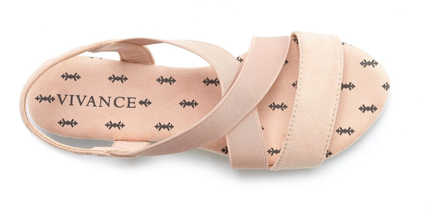 Vivance Sandalette mit elastischen Riemchen und dezentem Keilabsatz VEGAN