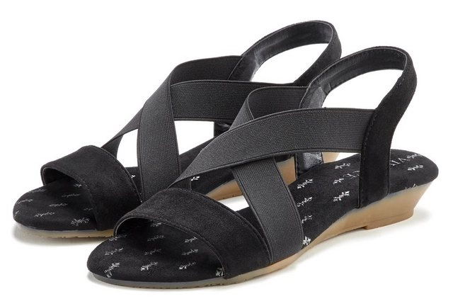 Vivance Sandalette mit elastischen Riemchen und dezentem Keilabsatz VEGAN