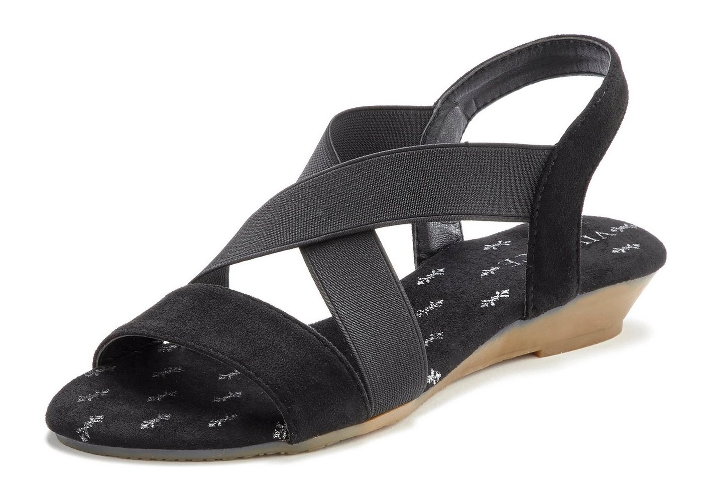 Vivance Sandalette mit elastischen Riemchen und dezentem Keilabsatz VEGAN
