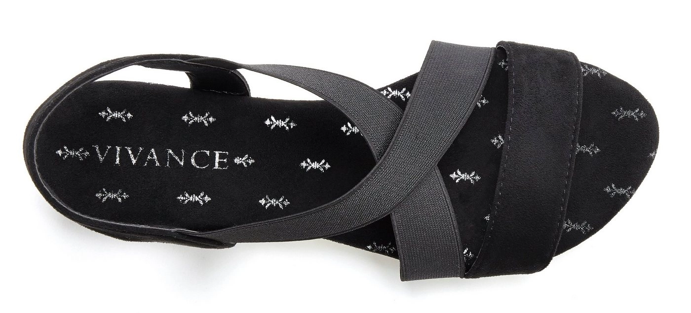 Vivance Sandalette mit elastischen Riemchen und dezentem Keilabsatz VEGAN