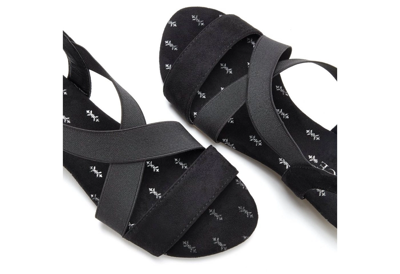 Vivance Sandalette mit elastischen Riemchen und dezentem Keilabsatz VEGAN