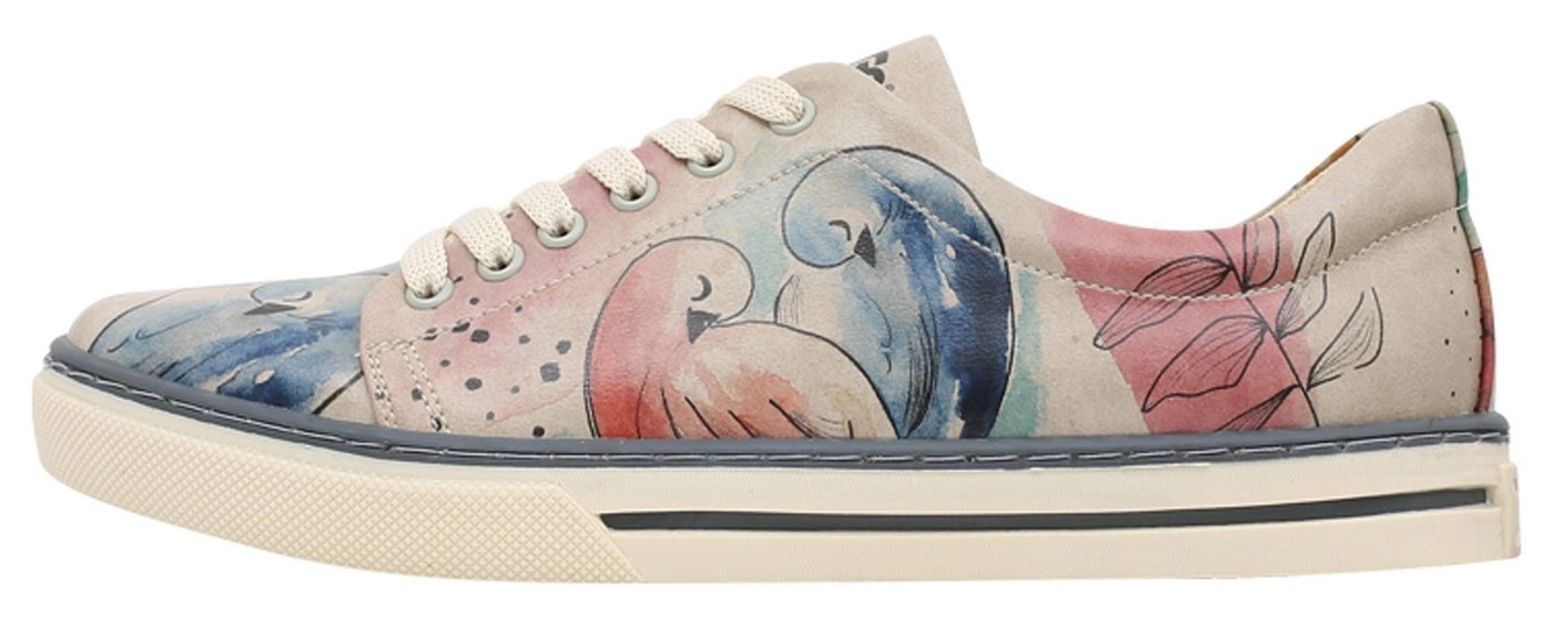 DOGO »A Pair of Doves, vegan« Schnürschuh mit buntem Print