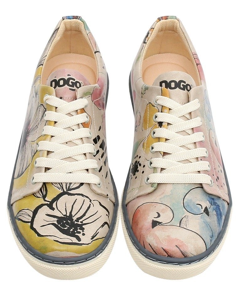 DOGO »A Pair of Doves, vegan« Schnürschuh mit buntem Print