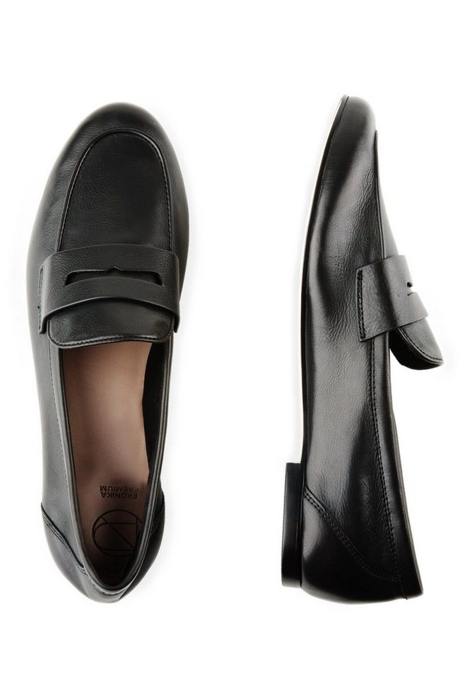 ekonika Slipper aus glattem Naturleder