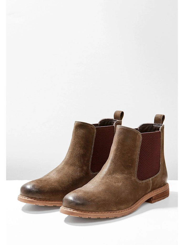 Sheego »Stiefelette« Stiefelette im Chelsea-Look, aus Leder