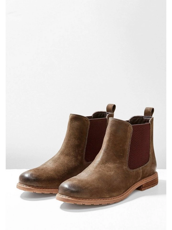 Sheego »Stiefelette« Stiefelette im Chelsea-Look, aus Leder