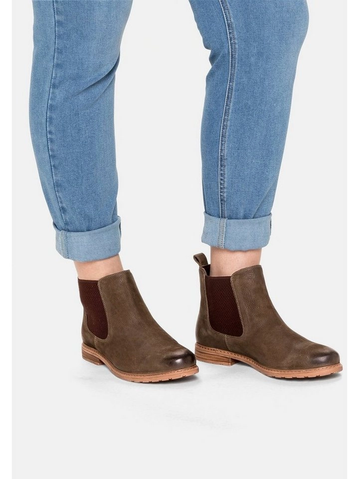 Sheego »Stiefelette« Stiefelette im Chelsea-Look, aus Leder