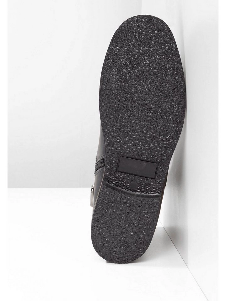 Sheego »Stiefelette« Stiefelette aus Leder, mit Stretcheinsatz