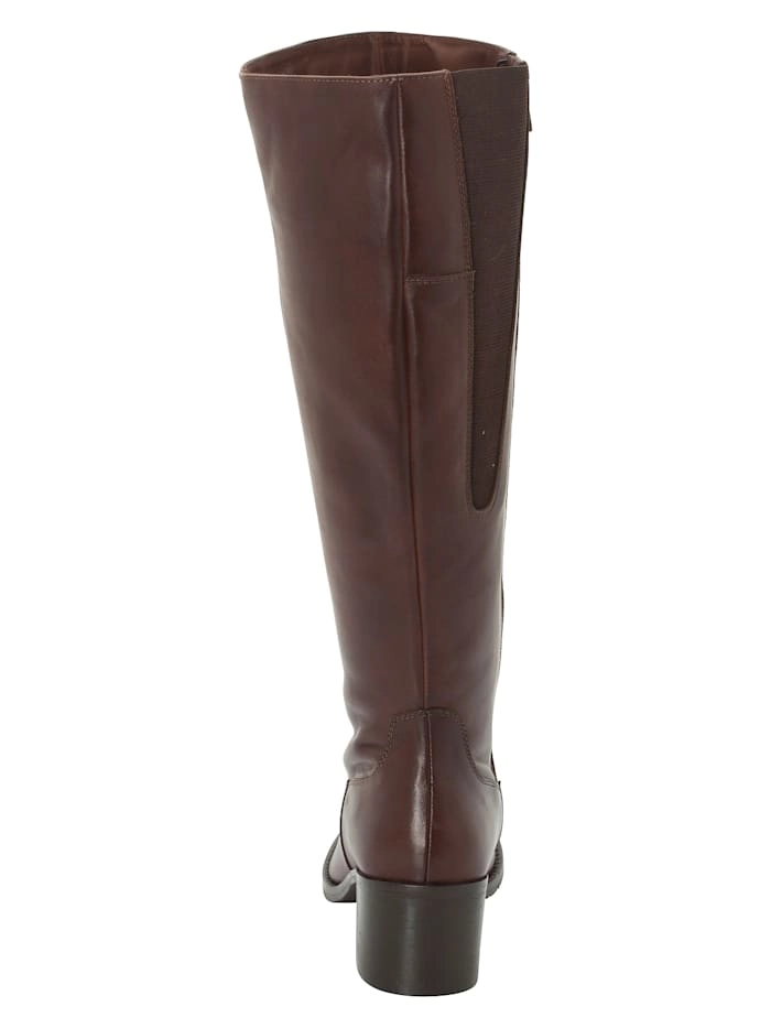 Sheego »Weitschaftstiefel« Weitschaftstiefel in Schaftweite XXL aus Leder mit Stretch-Einsatz