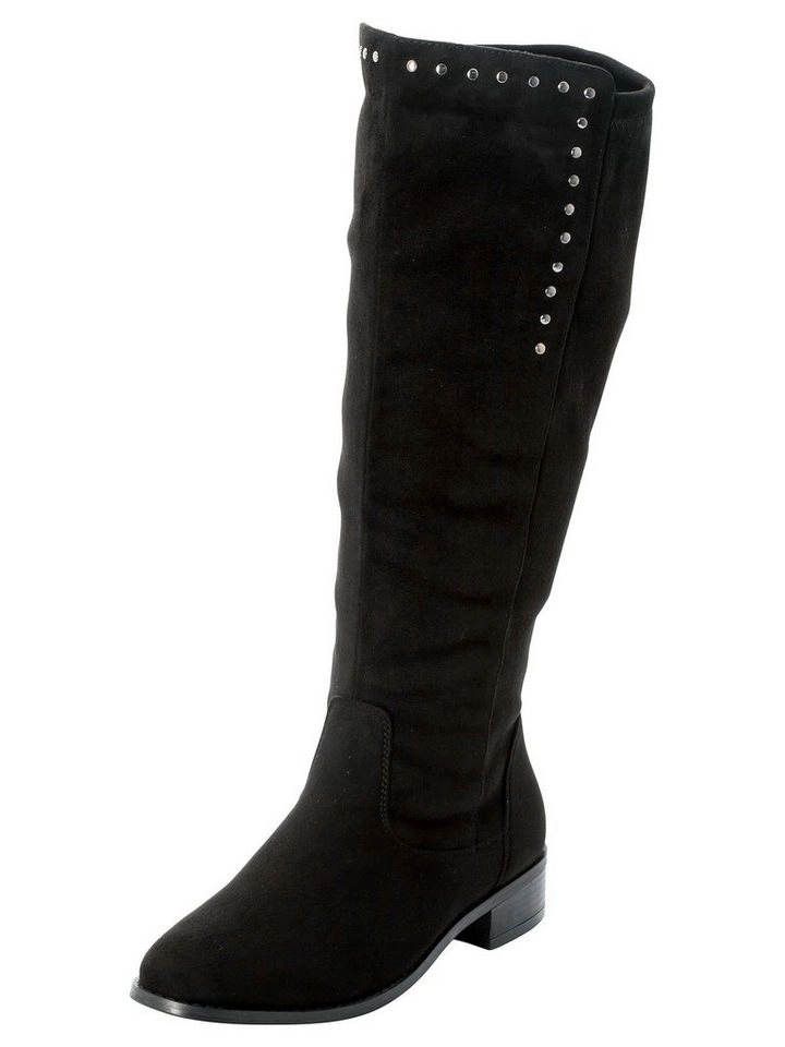 Sheego »Weitschaftstiefel« Weitschaftstiefel mit Zierschnallen und Nieten