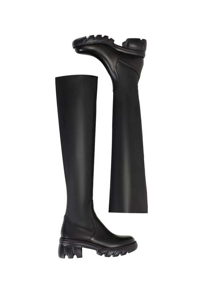 ekonika »Damen-Halbsaison-Stretch EKONIKA PREMIUM« Overkneestiefel mit massiver Reliefsohle