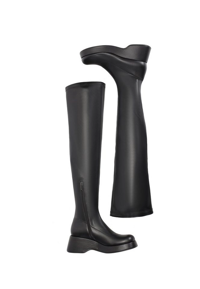 ekonika Overkneestiefel aus elastischem Kunstleder