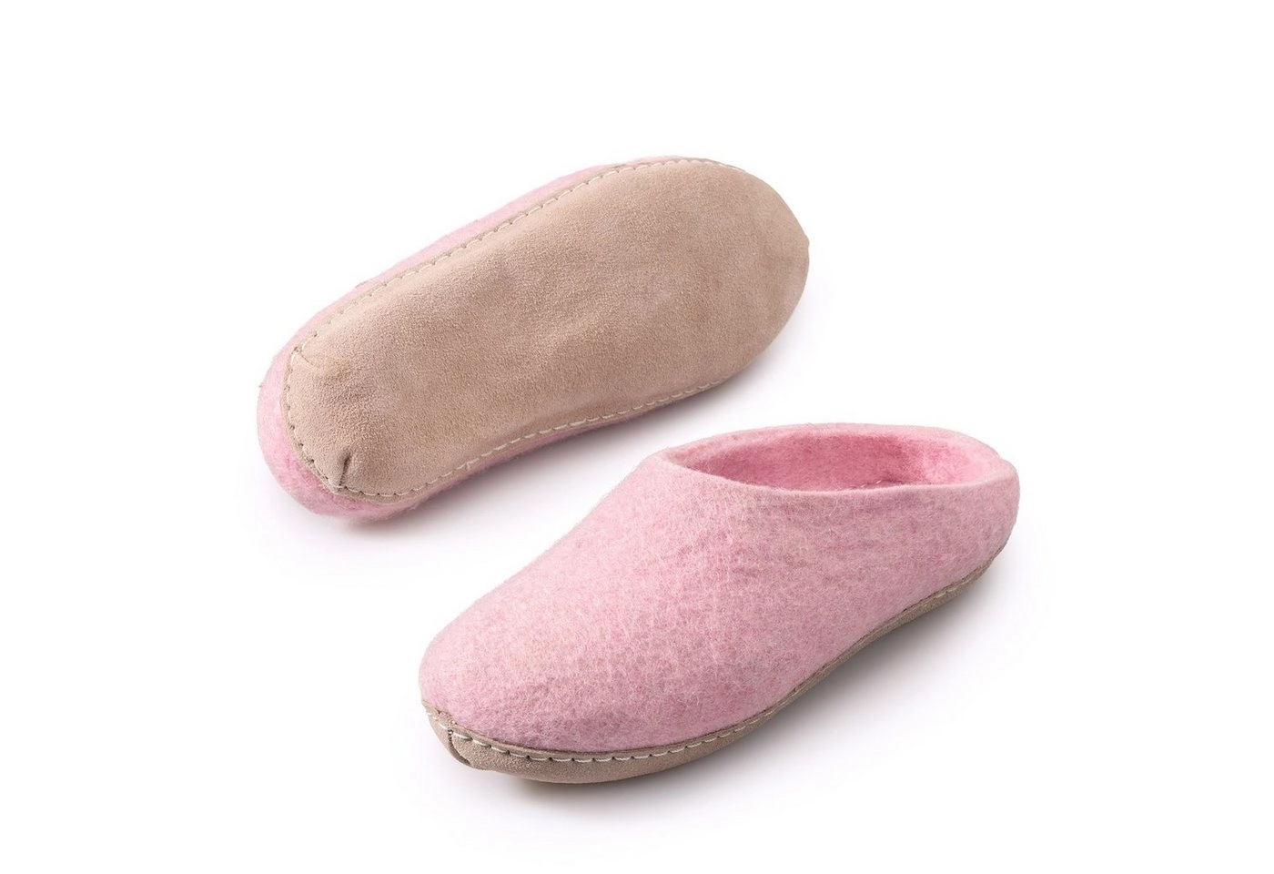 naturling »Filz Damen Pantoffel« Hausschuh (mit bequemer) Ledersohle