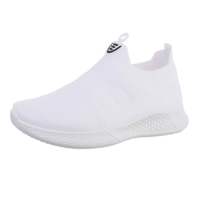 Ital-Design »Damen Low-Top Freizeit« Sneaker Flach Sneakers Low in Weiß