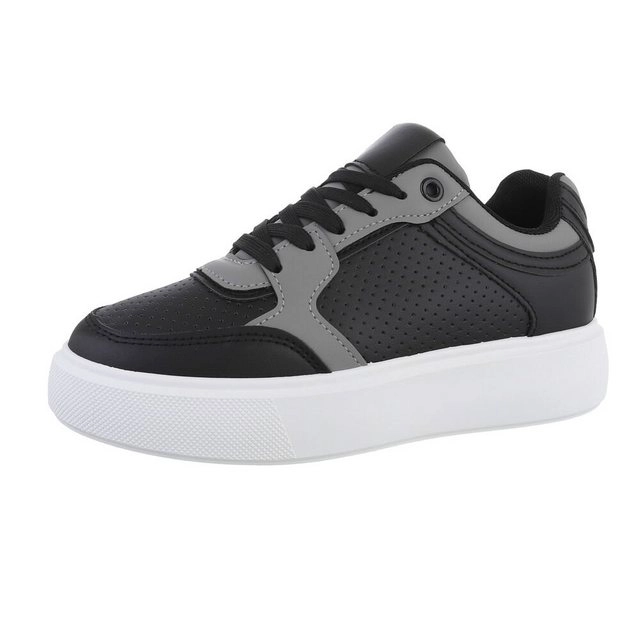 Ital-Design »Damen Low-Top Freizeit« Sneaker Flach Sneakers Low in Schwarz