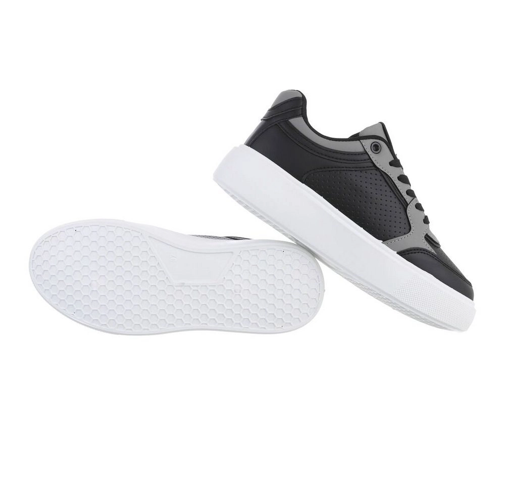 Ital-Design »Damen Low-Top Freizeit« Sneaker Flach Sneakers Low in Schwarz