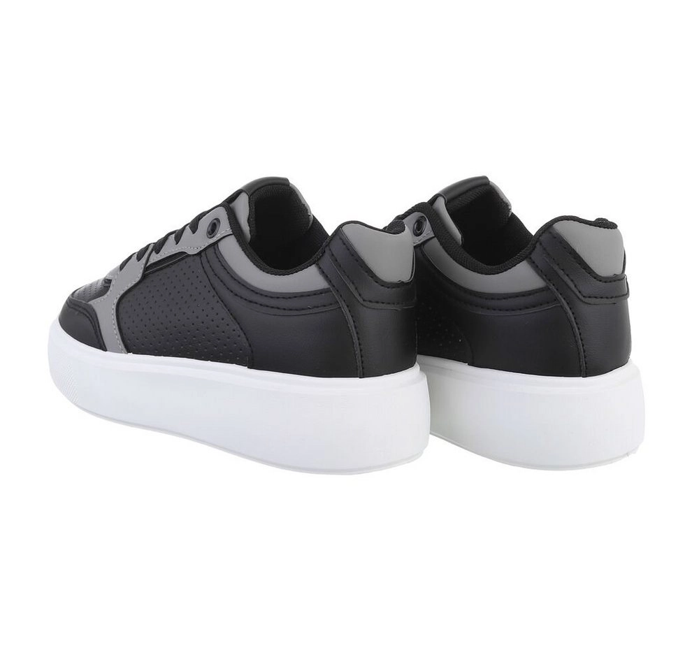 Ital-Design »Damen Low-Top Freizeit« Sneaker Flach Sneakers Low in Schwarz