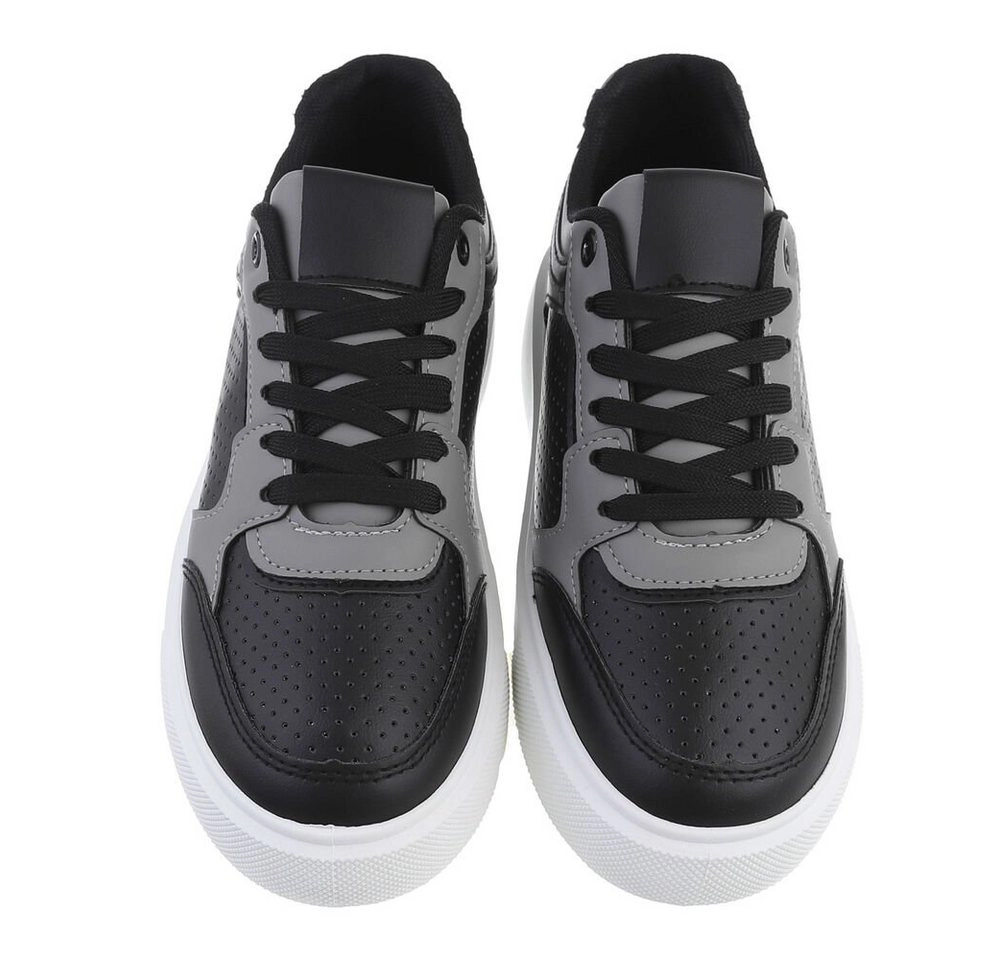 Ital-Design »Damen Low-Top Freizeit« Sneaker Flach Sneakers Low in Schwarz