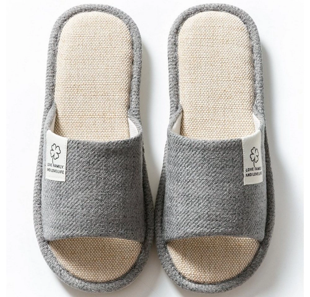 Home & Joy »Verona« Hausschuh (leichte & elegante Design Damen & Herren Hausschuhe aus Leinen, bequem, super weich & rutschfest I Schuhe I Sandalen I Latschen I Schlappen I Pantoffeln I Slipper I Pantoletten Sommer-Schuhe Frühling Garten-Schuhe Gäste-Haus