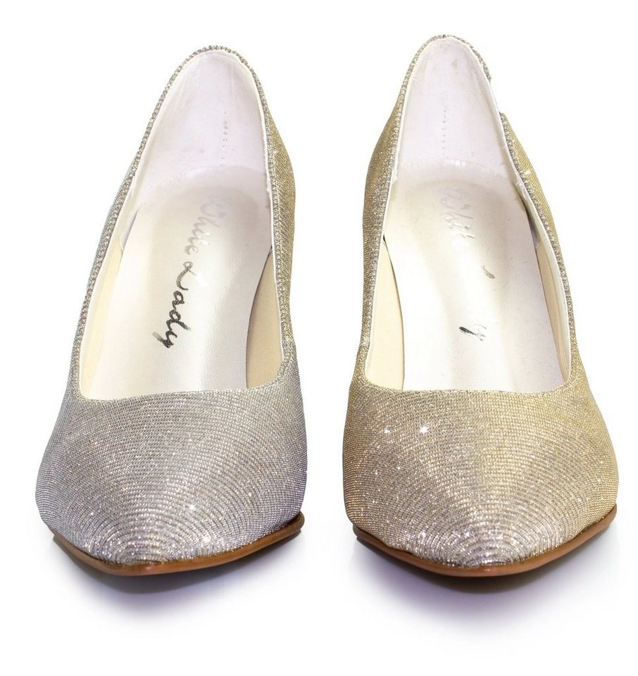 White Lady »938 ivory-gold - Glitter Pumps« Pumps