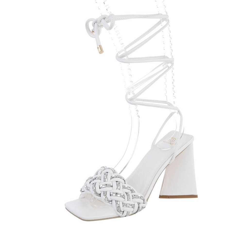 Ital-Design »Damen Abendschuhe Party & Clubwear« High-Heel-Sandalette Blockabsatz Sandalen & Sandaletten in Weiß