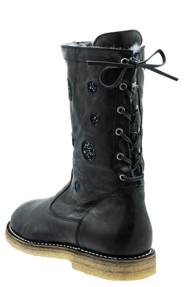 Zecchino d'Oro »Zecchino d'Oro Stiefel A06-4671 Boots Lammfell Stiefelette schwarz« Schnürstiefelette