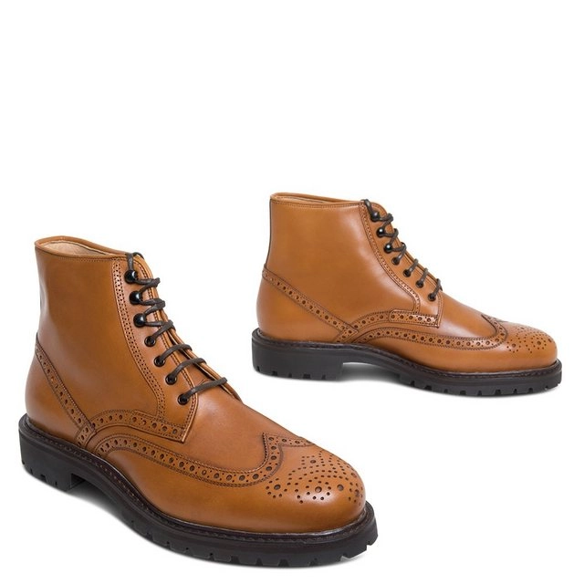 lászló Budapest »Peter Rahmengenähter Full-Brogue Derby Boot« Schnürstiefelette handgefertigt in eigener Manufaktur