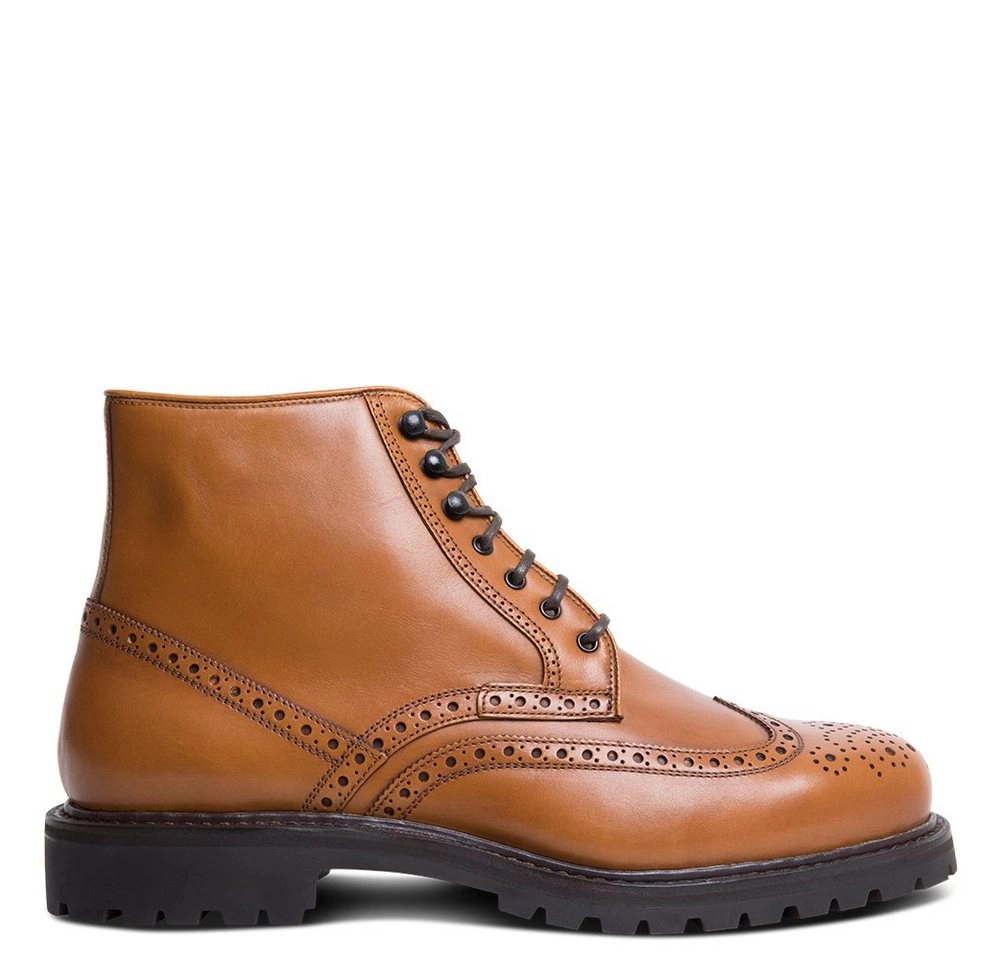 lászló Budapest »Peter Rahmengenähter Full-Brogue Derby Boot« Schnürstiefelette handgefertigt in eigener Manufaktur