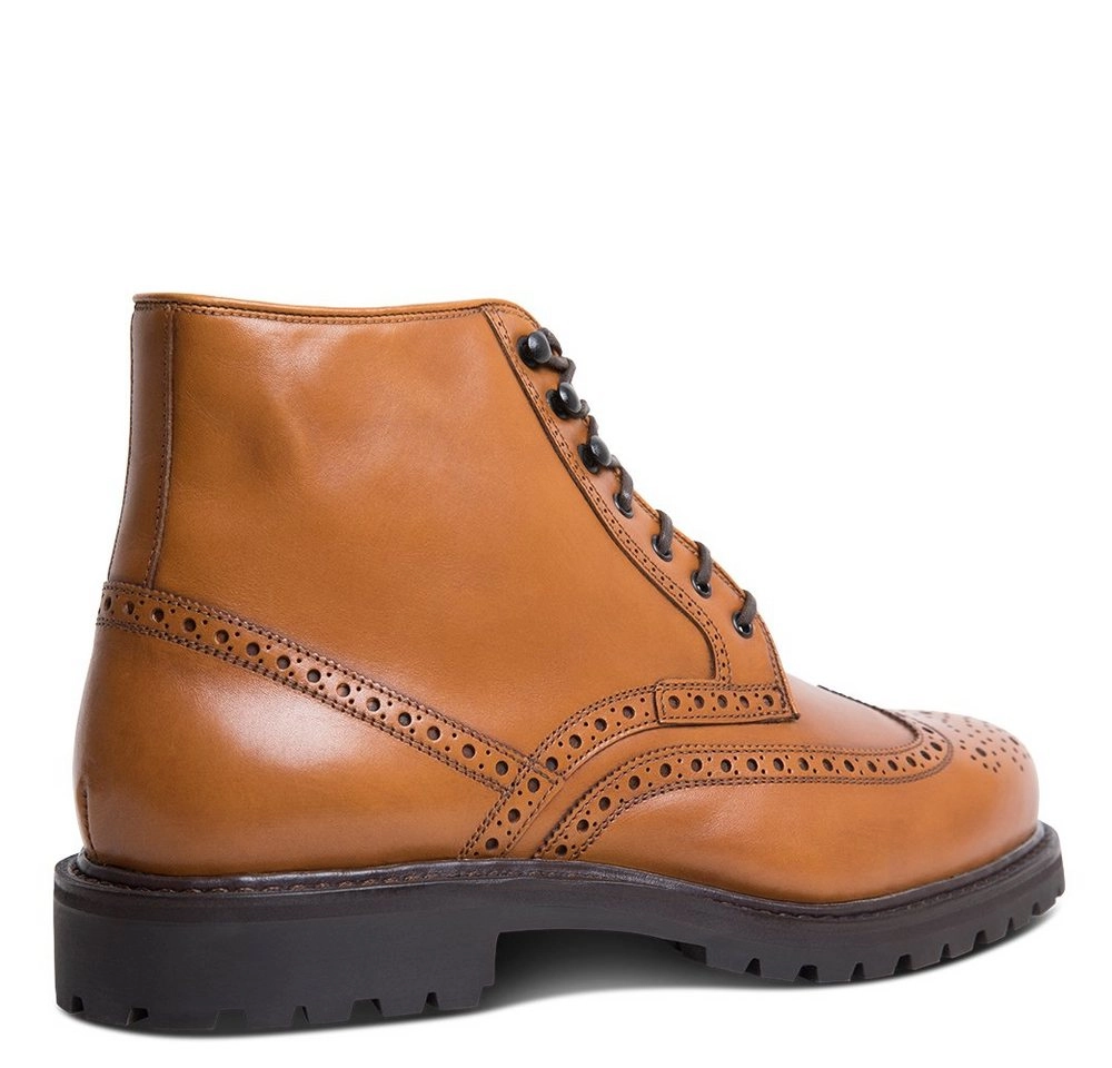 lászló Budapest »Peter Rahmengenähter Full-Brogue Derby Boot« Schnürstiefelette handgefertigt in eigener Manufaktur