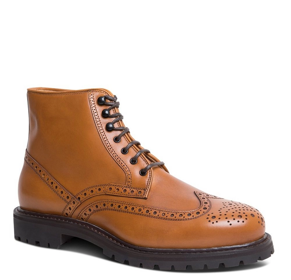 lászló Budapest »Peter Rahmengenähter Full-Brogue Derby Boot« Schnürstiefelette handgefertigt in eigener Manufaktur