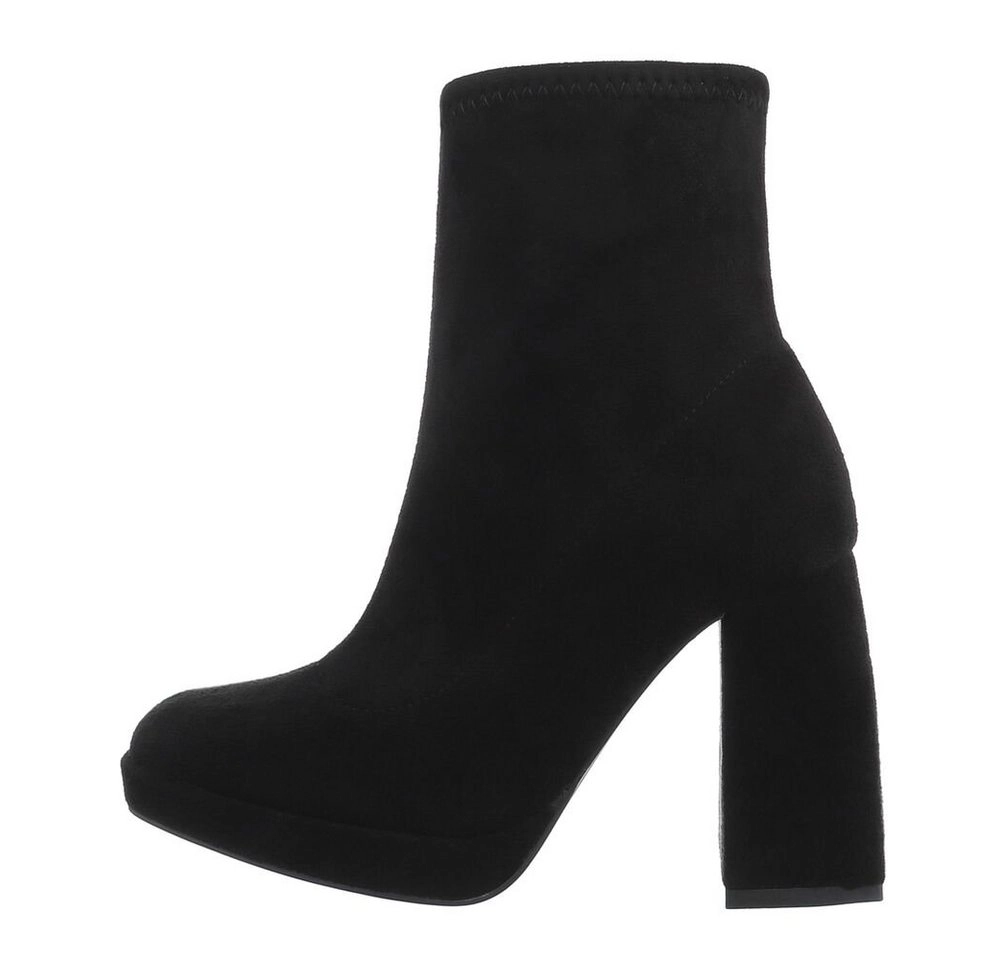 Ital-Design »Damen Party & Clubwear« Stiefelette Blockabsatz High-Heel Stiefeletten in Schwarz