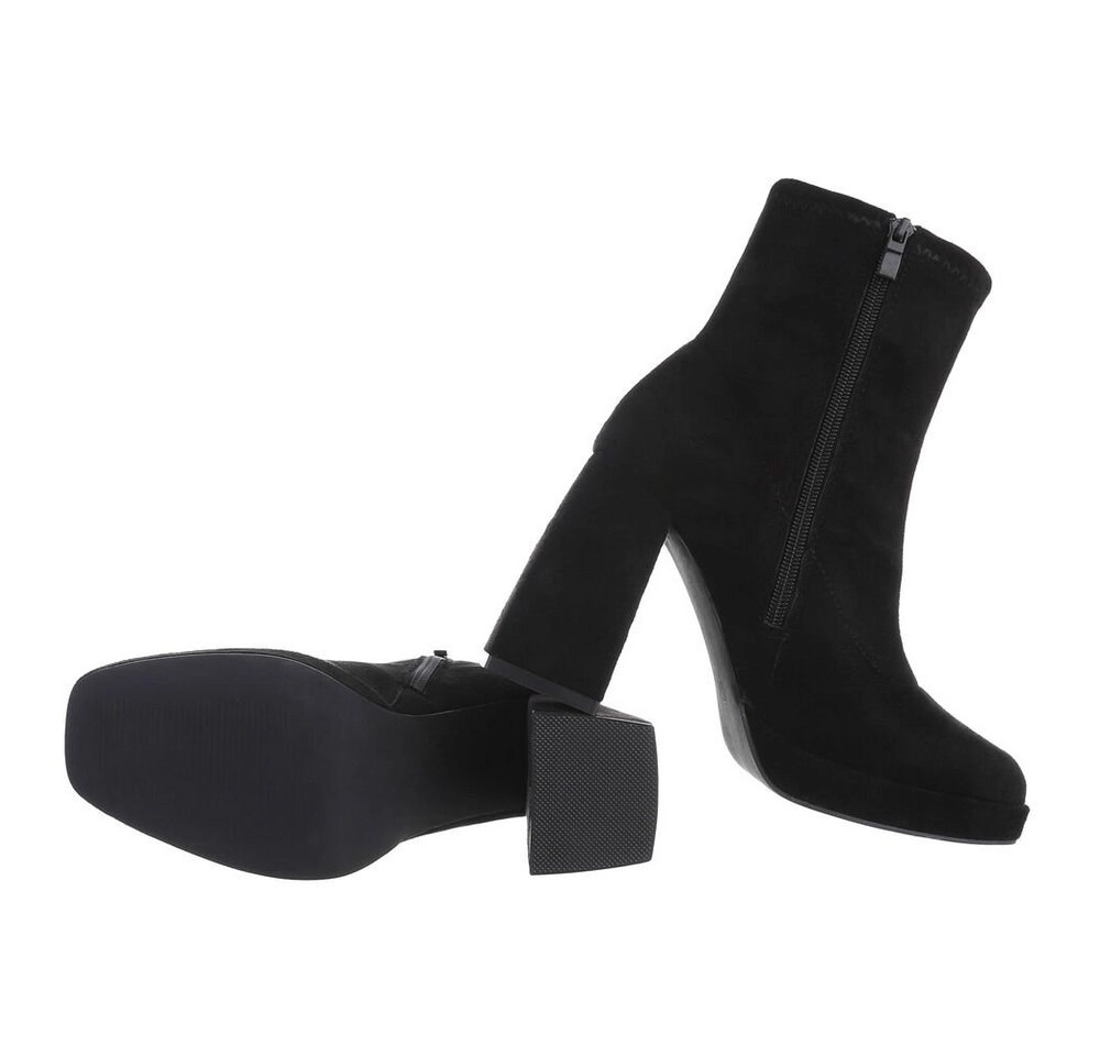 Ital-Design »Damen Party & Clubwear« Stiefelette Blockabsatz High-Heel Stiefeletten in Schwarz