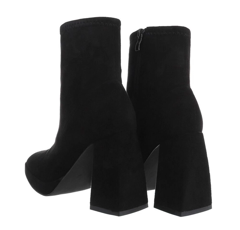 Ital-Design »Damen Party & Clubwear« Stiefelette Blockabsatz High-Heel Stiefeletten in Schwarz