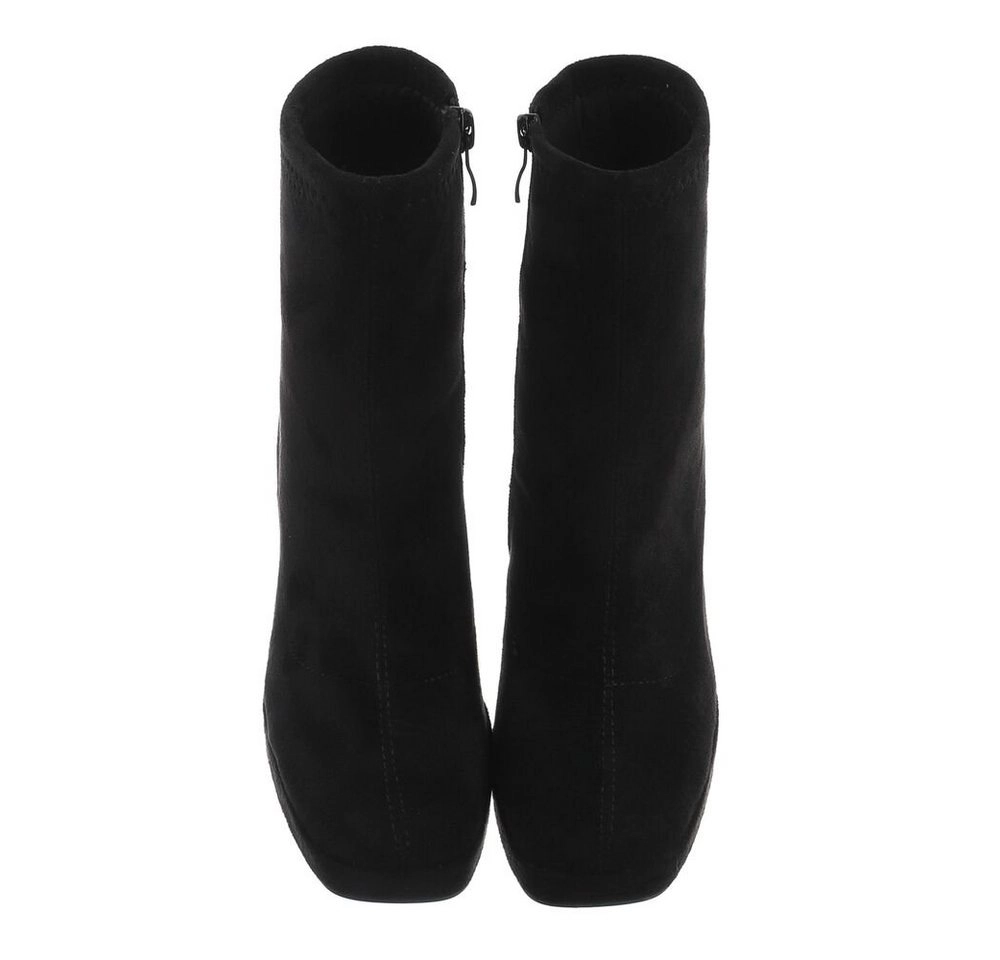 Ital-Design »Damen Party & Clubwear« Stiefelette Blockabsatz High-Heel Stiefeletten in Schwarz