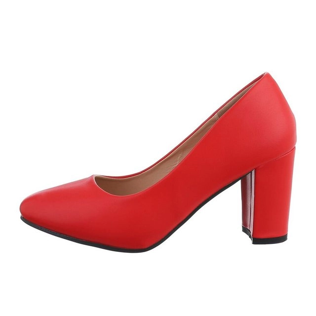 Ital-Design »Damen Abendschuhe Elegant« Pumps Blockabsatz High Heel Pumps in Rot