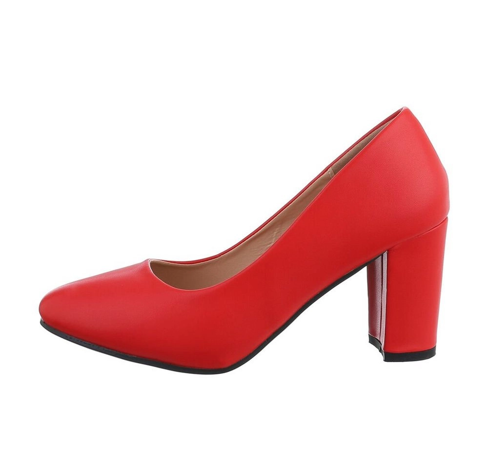 Ital-Design »Damen Abendschuhe Elegant« Pumps Blockabsatz High Heel Pumps in Rot