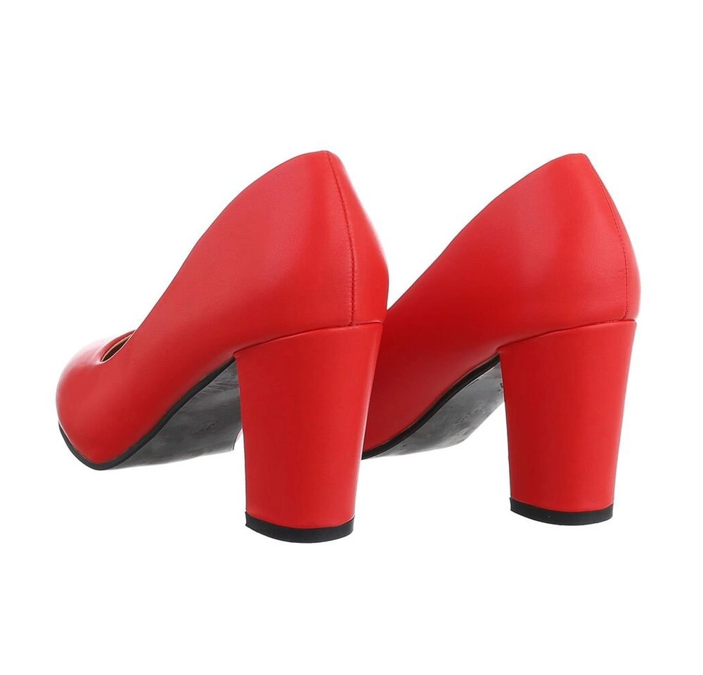 Ital-Design »Damen Abendschuhe Elegant« Pumps Blockabsatz High Heel Pumps in Rot