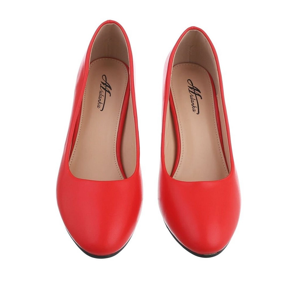 Ital-Design »Damen Abendschuhe Elegant« Pumps Blockabsatz High Heel Pumps in Rot