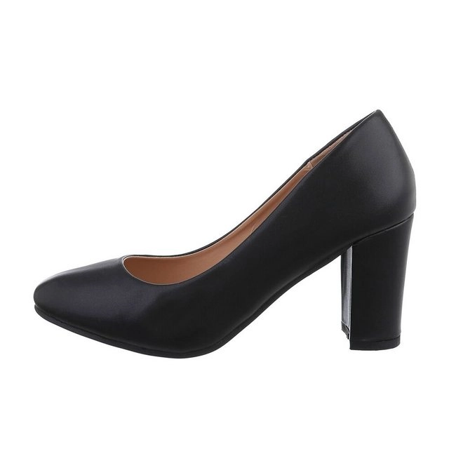 Ital-Design »Damen Abendschuhe Elegant« Pumps Blockabsatz High Heel Pumps in Schwarz