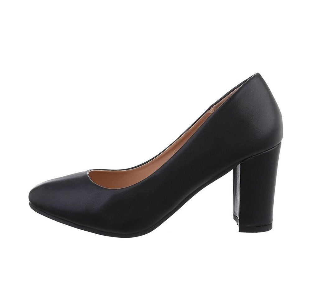 Ital-Design »Damen Abendschuhe Elegant« Pumps Blockabsatz High Heel Pumps in Schwarz