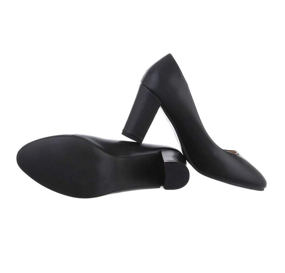 Ital-Design »Damen Abendschuhe Elegant« Pumps Blockabsatz High Heel Pumps in Schwarz