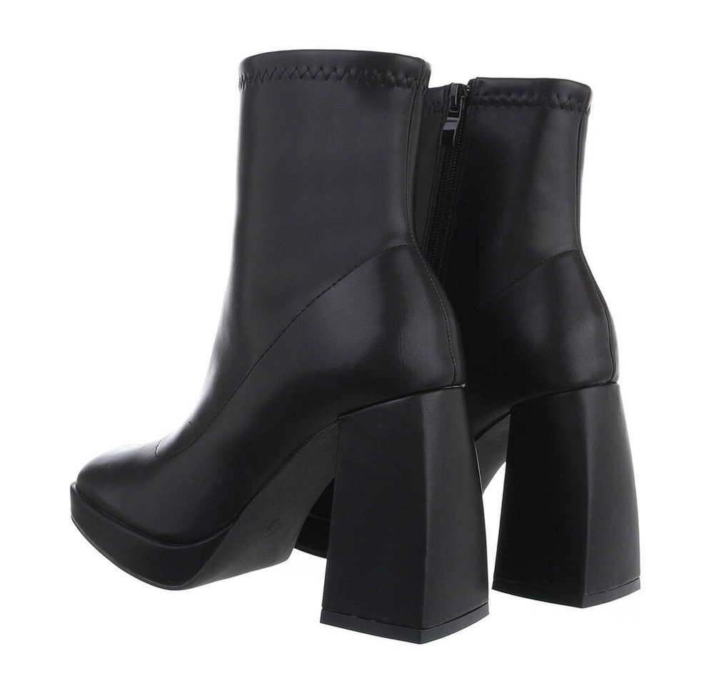 Ital-Design »Damen Freizeit« Stiefelette Blockabsatz High-Heel Stiefeletten in Schwarz