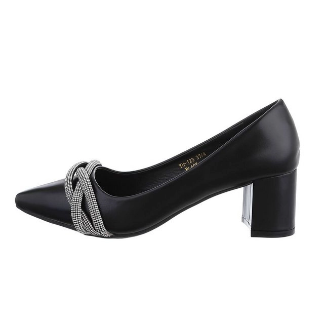 Ital-Design »Damen Abendschuhe Elegant« Pumps Blockabsatz Klassische Pumps in Schwarz